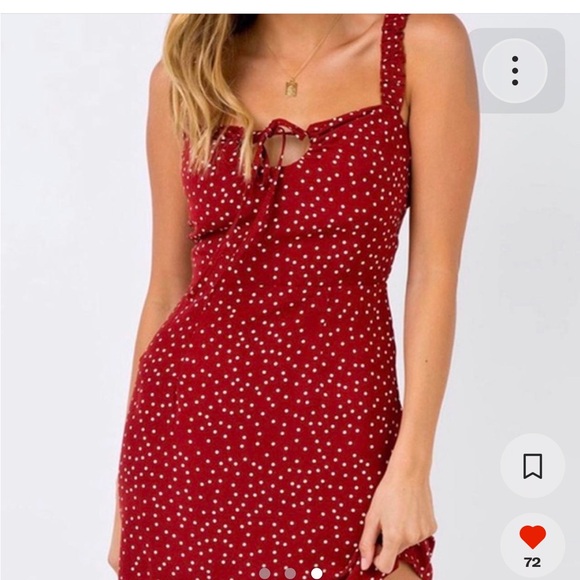 Princess Polly Red & White Polka Dot Mini Dress - Picture 1 of 5